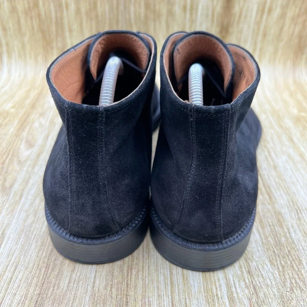 Salvatore Ferragamo Studio Chukka Boots Men's Size 9.5 EEE Black Suede Shoes